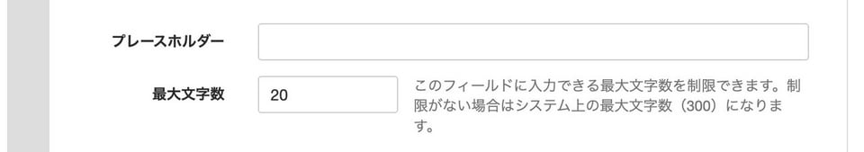 文字数制限の入力項目